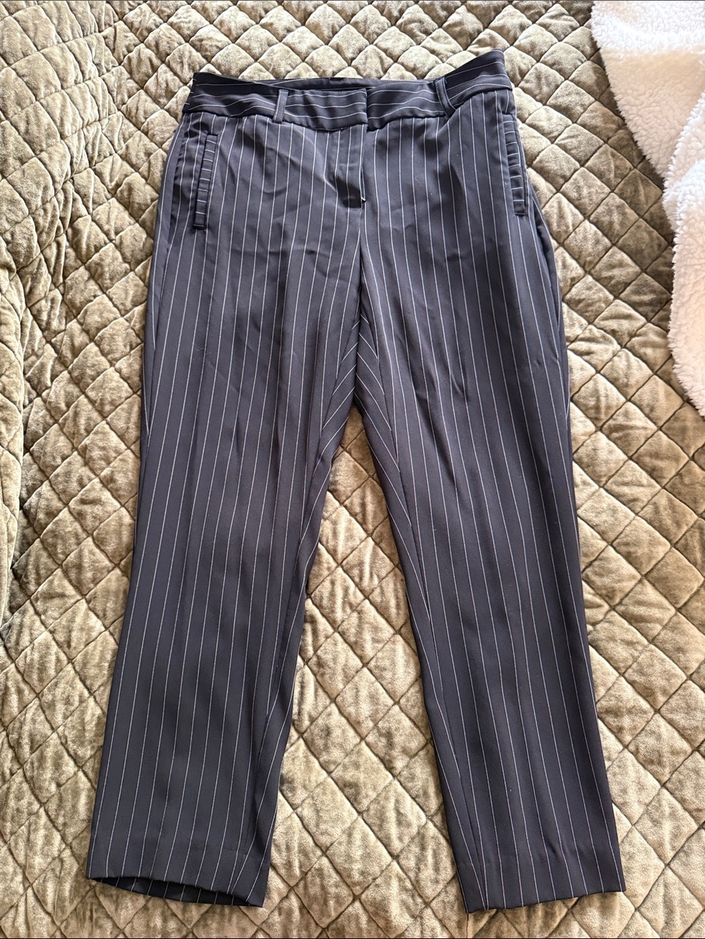 Men's Navy Pinstripe Dress Pants